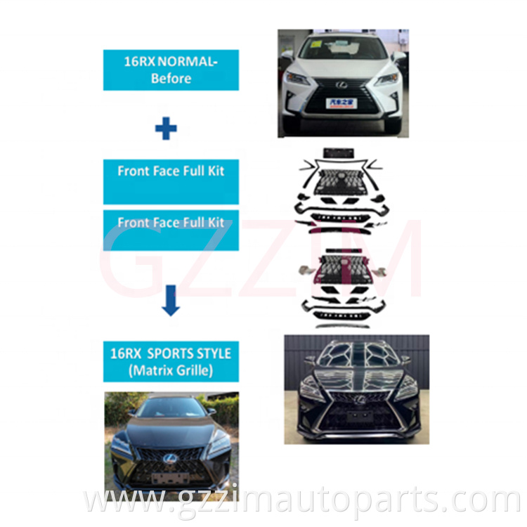 Auto Parts Front Face Full Kits For Lexus RX 2016 Sports Style Matrix Grille